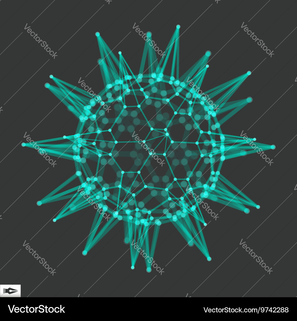 Sphere glowing grid connection structure vector image