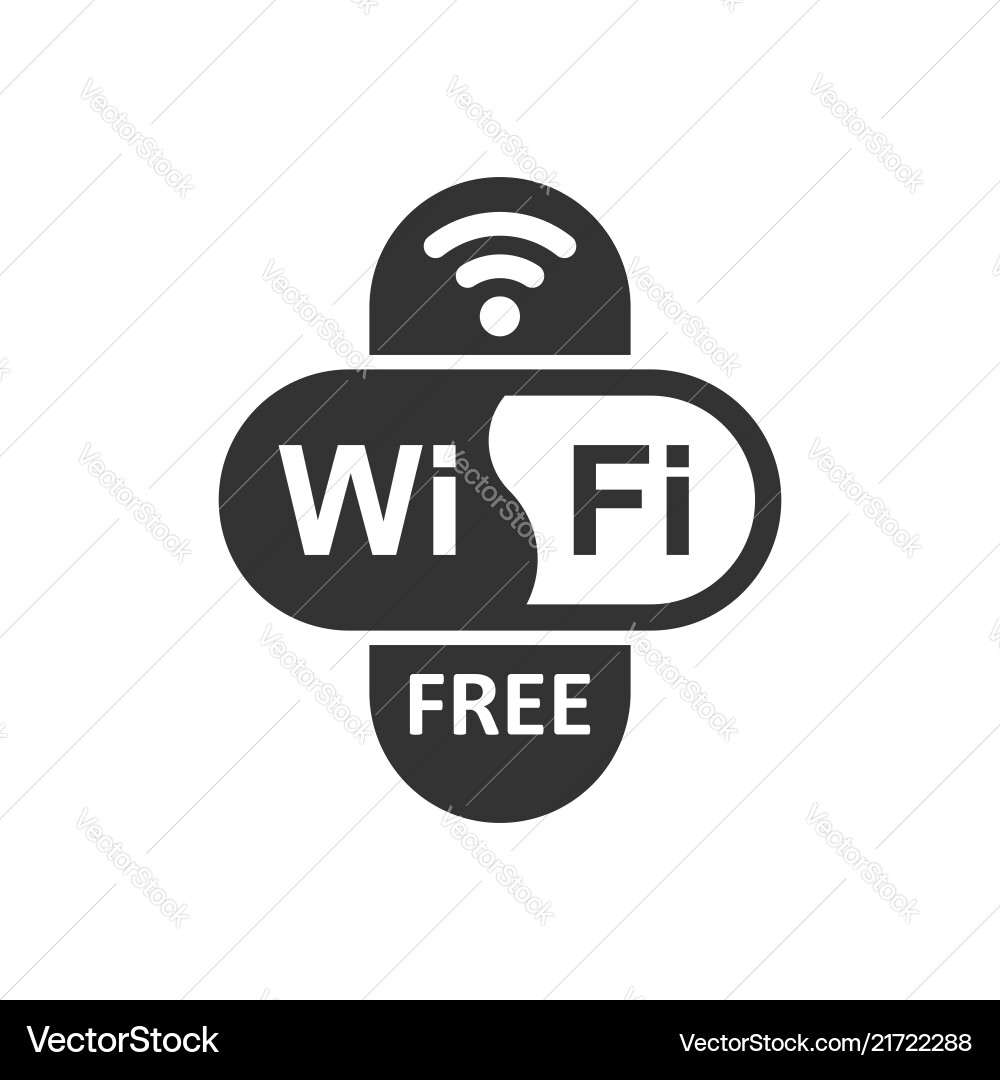 Wifi Kostenlose Internet-Schild Icon Vektorbild