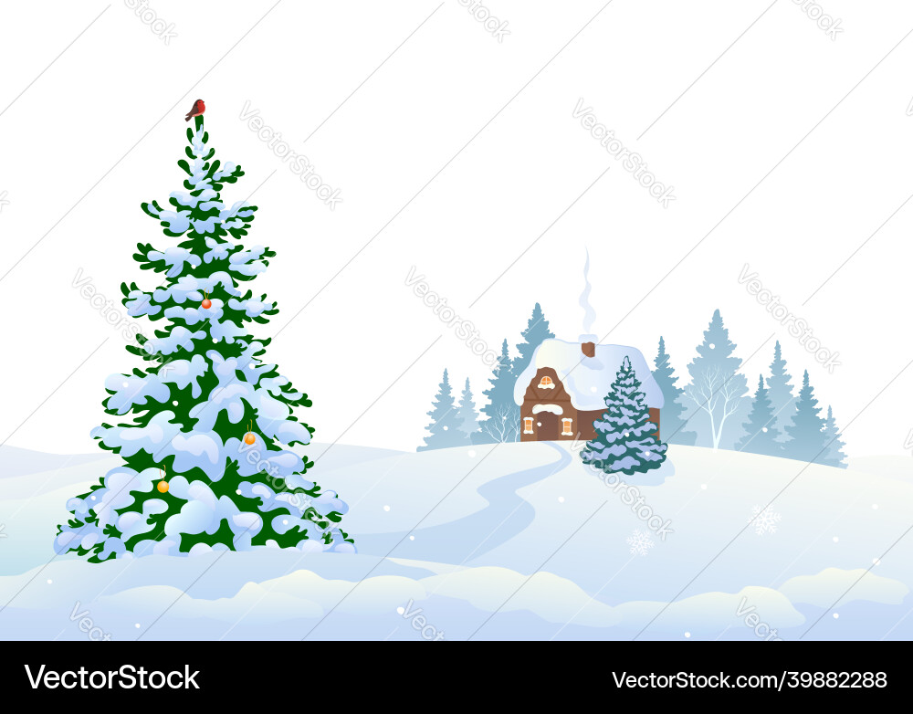 Winter woods background Royalty Free Vector Image