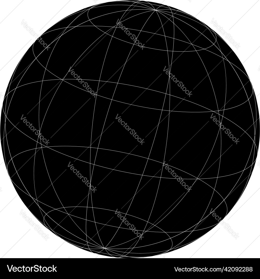 Wireframe grid mesh sphere globe ball vector image