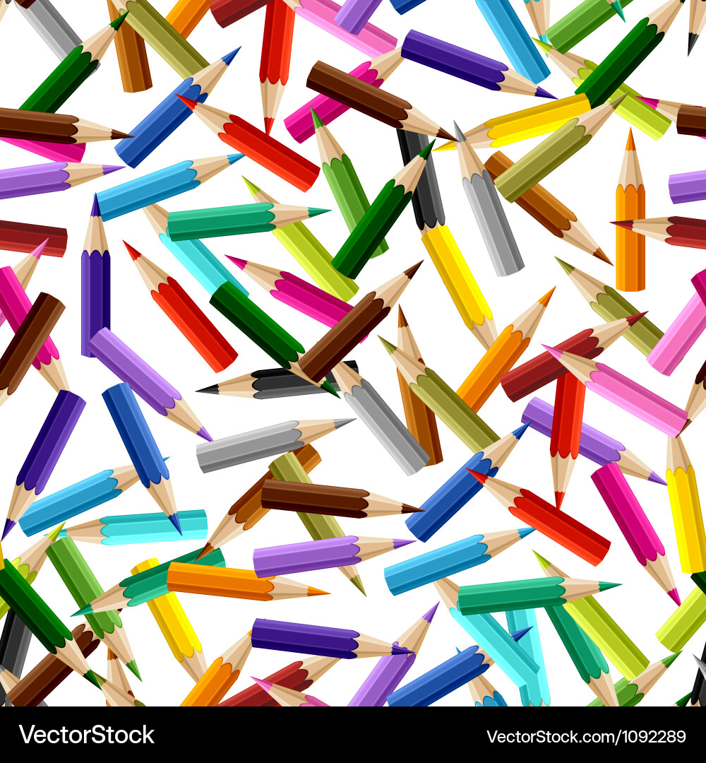 Background with colored pencils seamless pattern vector image