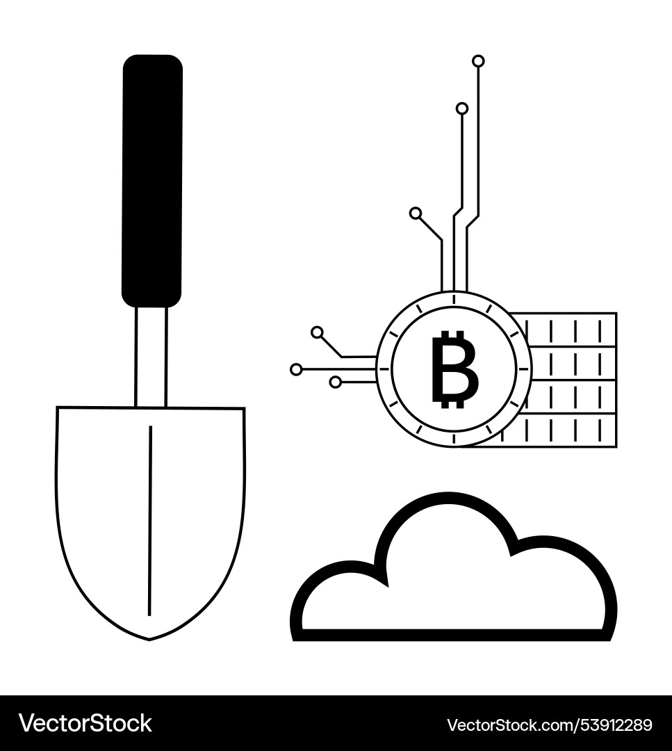 Bitcoin mining and cloud computing Vector Image