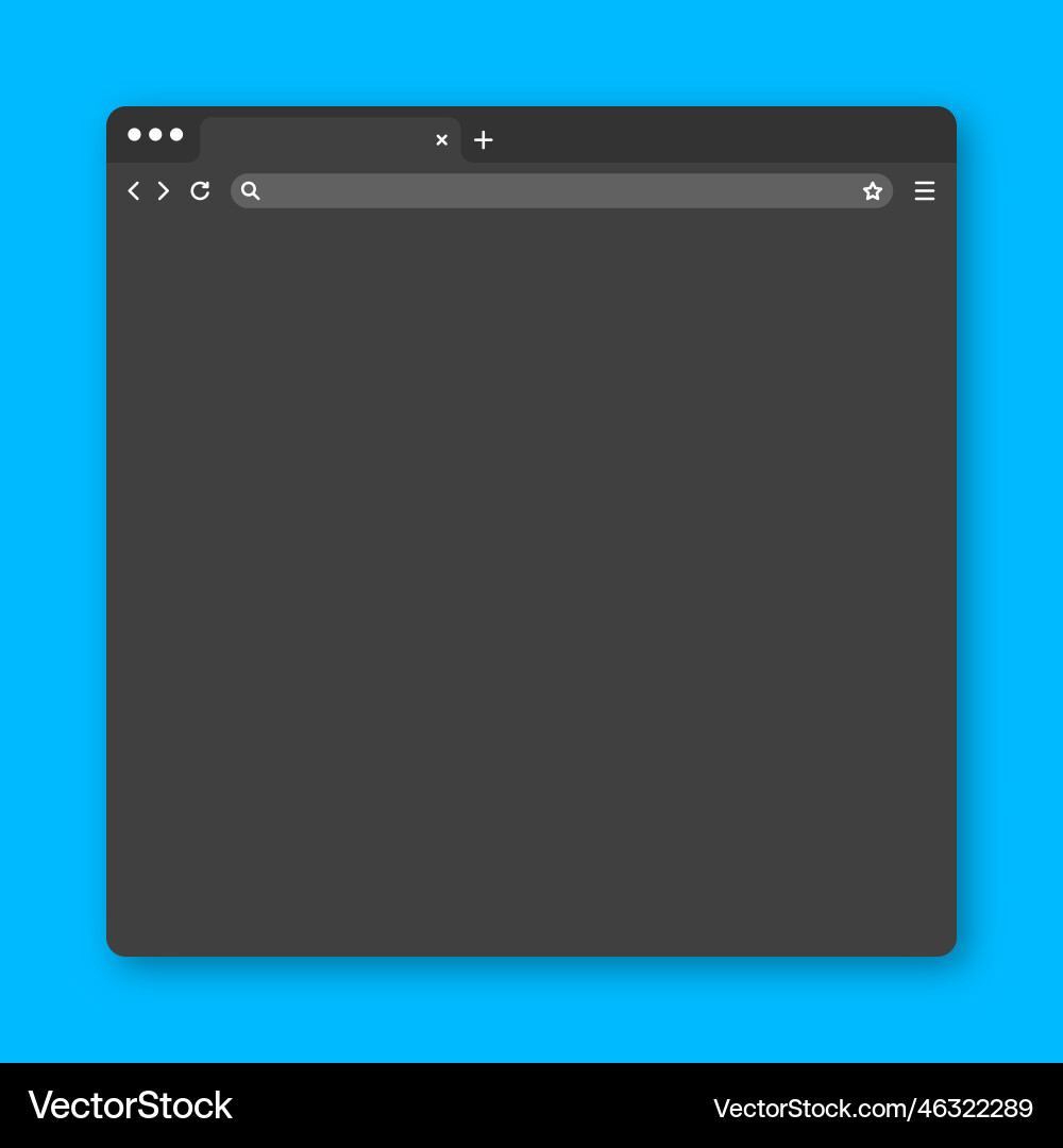 Blank web browser window with tab toolbar Blank web browser window with tab toolbar vector image