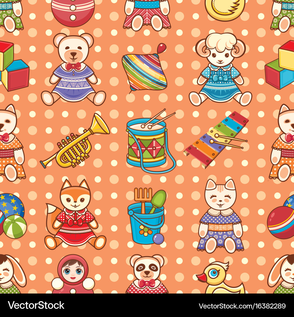 Child toy seamless pattern design element Vector Image