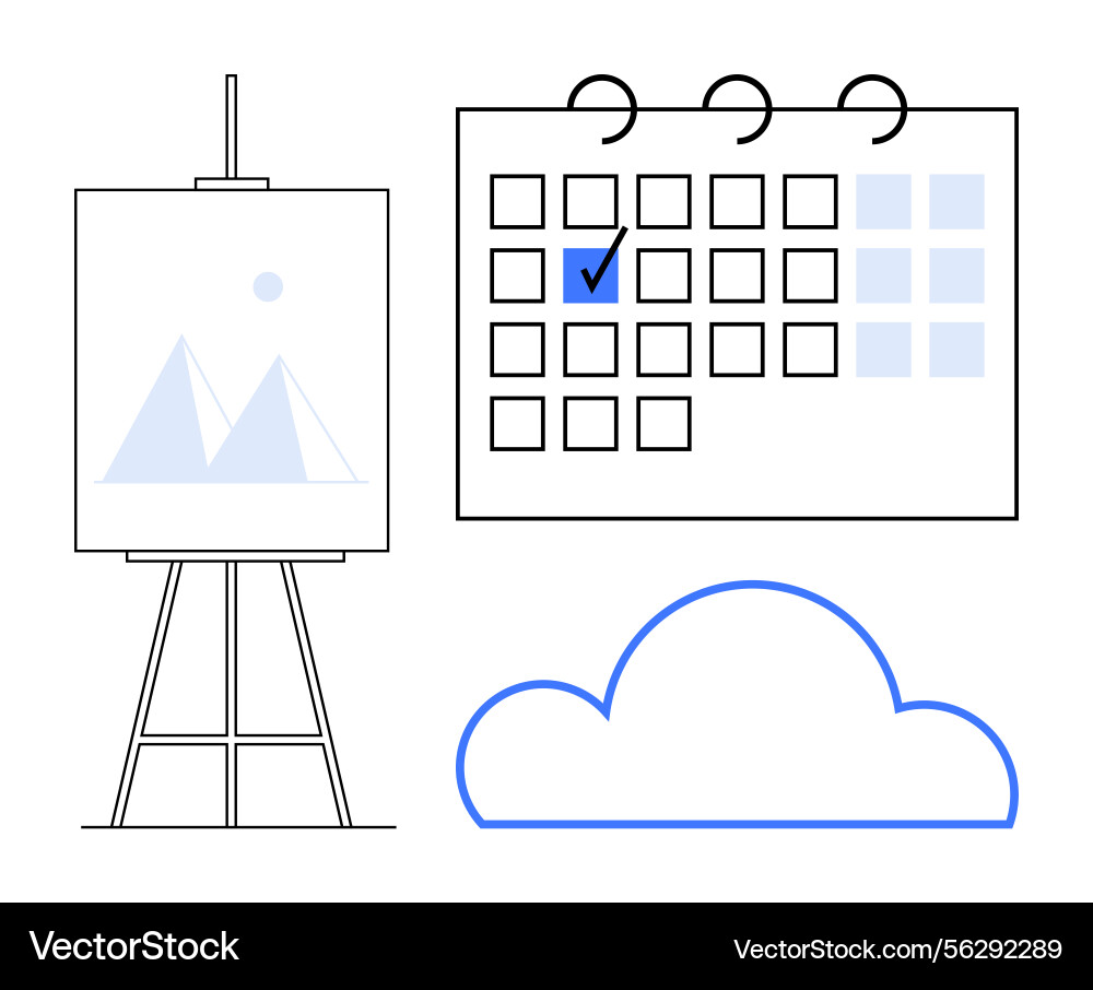 Cloud-based scheduling and creative project Cloud-based scheduling and creative project vector image