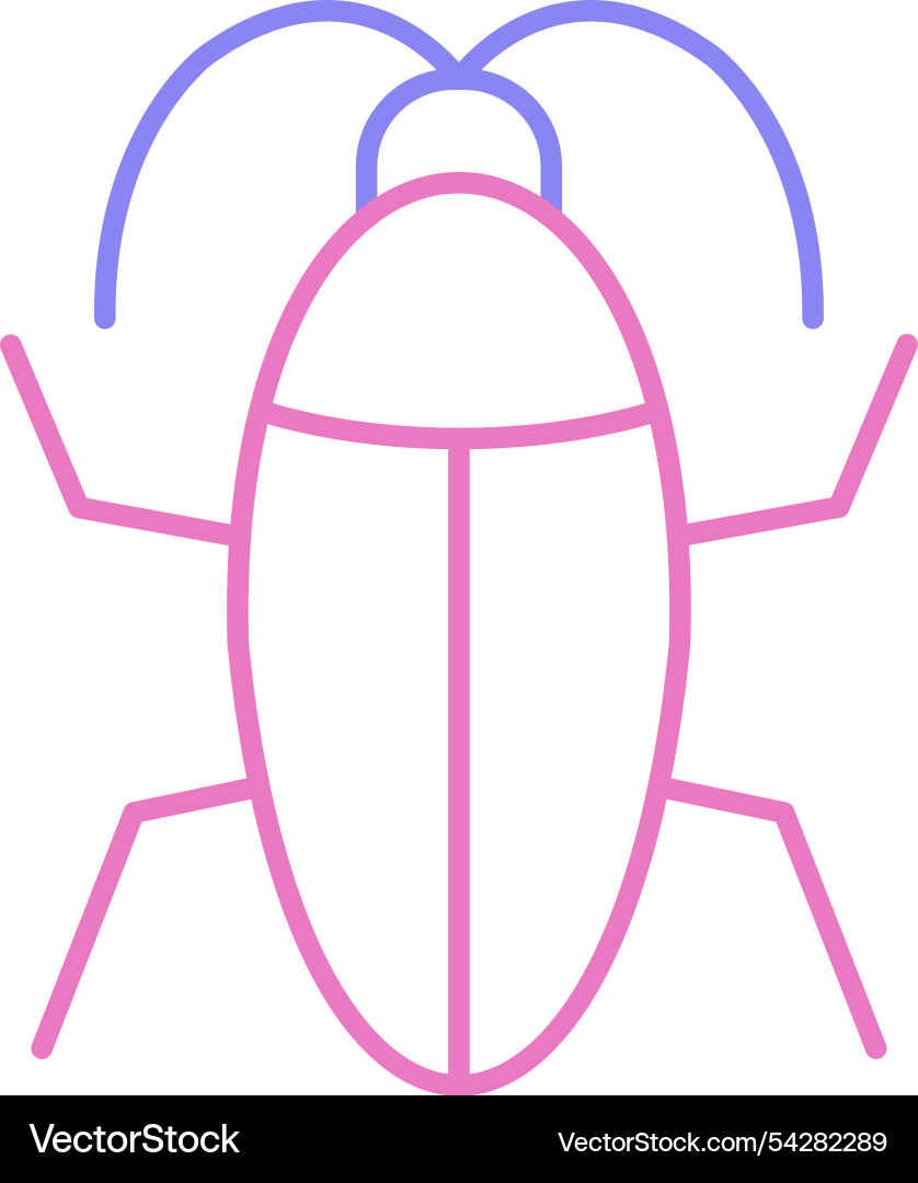 Cockroach line two colour icon Vector Image