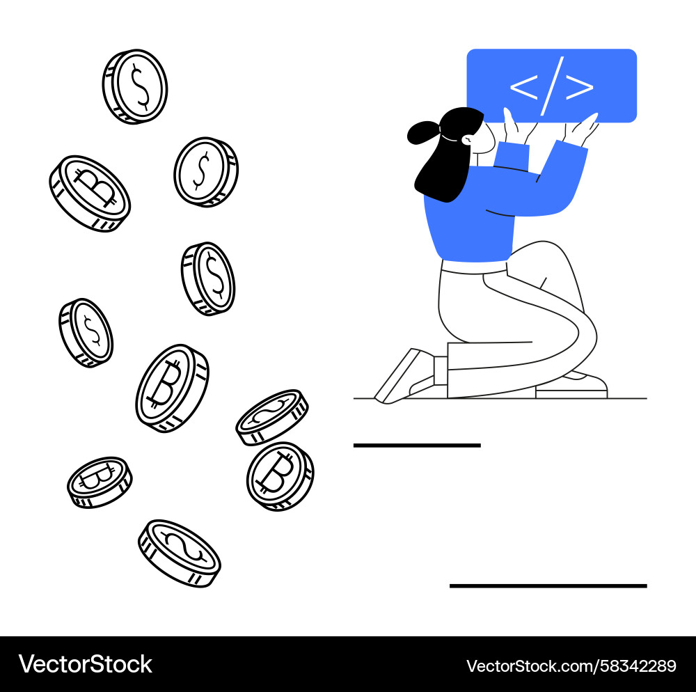 Coding & Cryptocurrency Growth – Royalty-Free Vector | VectorStock