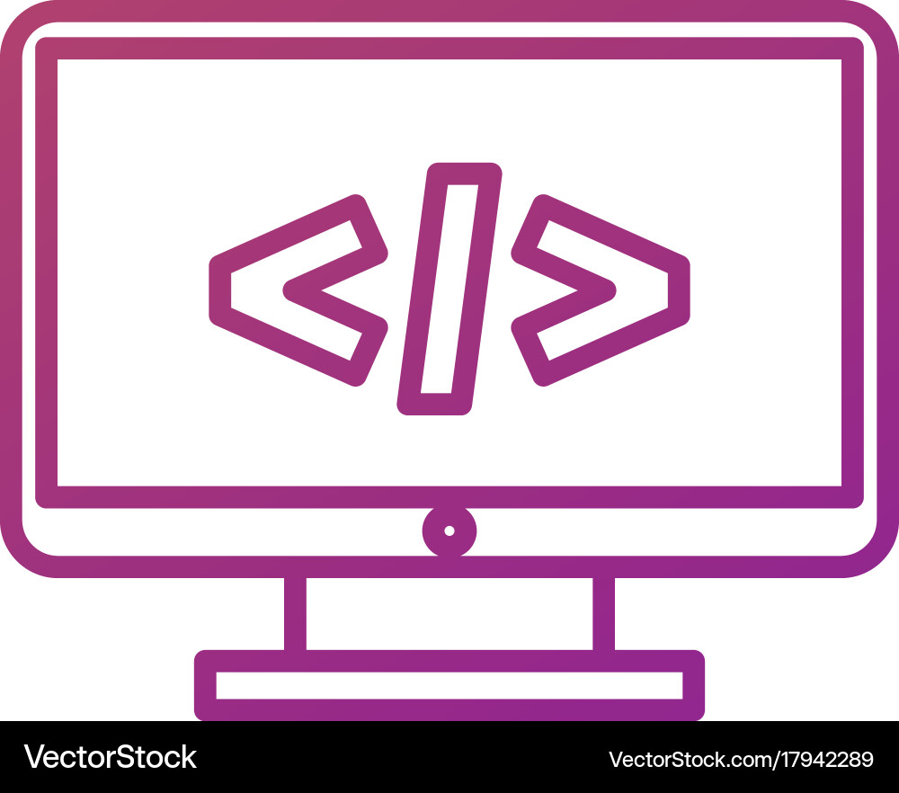 Computer-Monitor-Technologie Programmiersprache vektorbild
