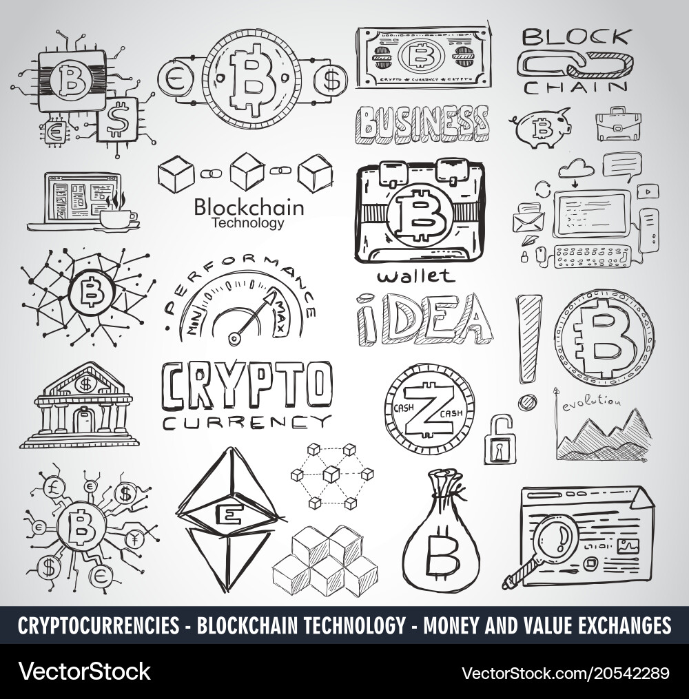 Cryptocurrency concept hand drawn business doodle – Royalty-Free Vector |  VectorStock