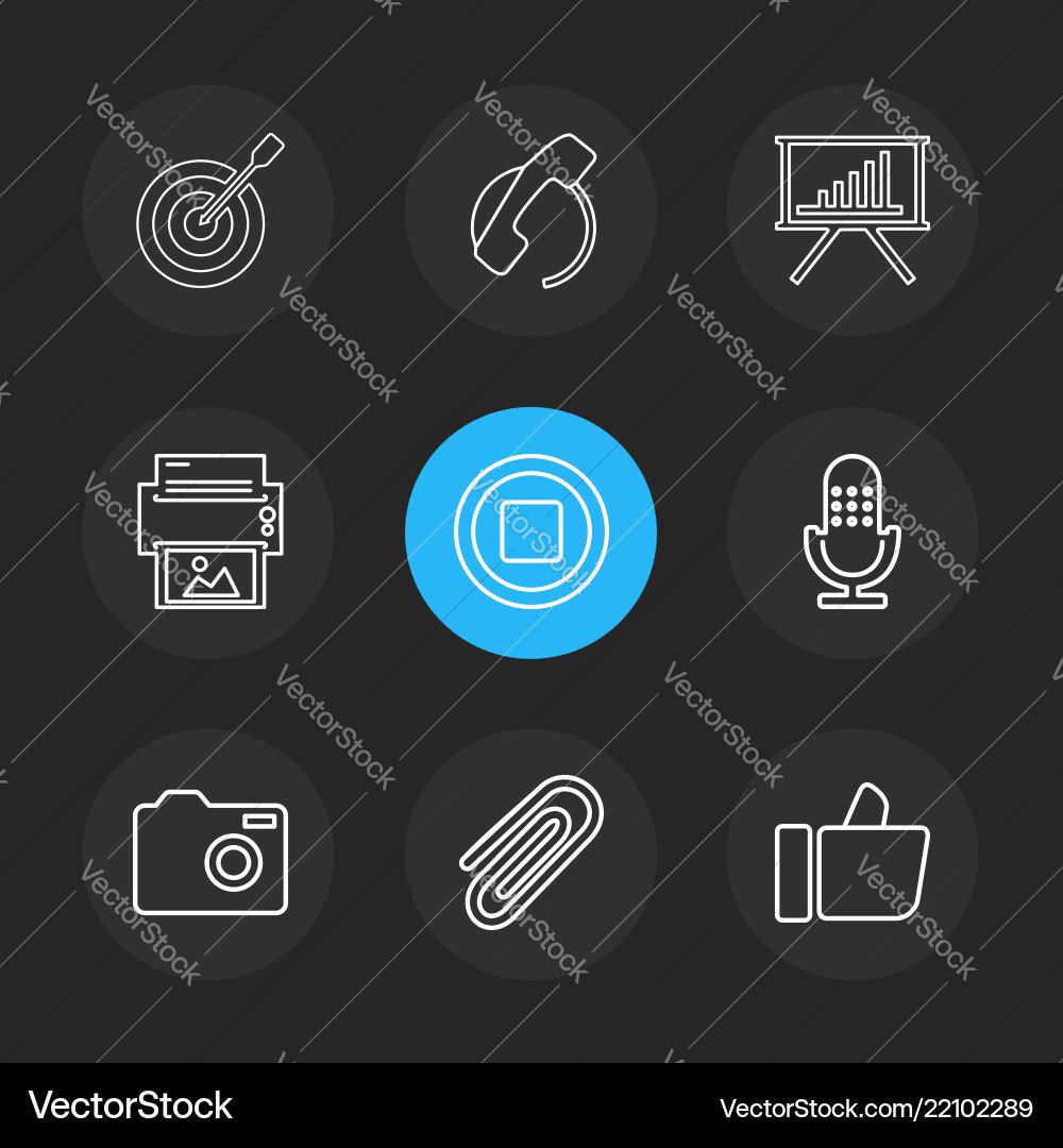 Dart focus graph like microphone stop pin Vector Image