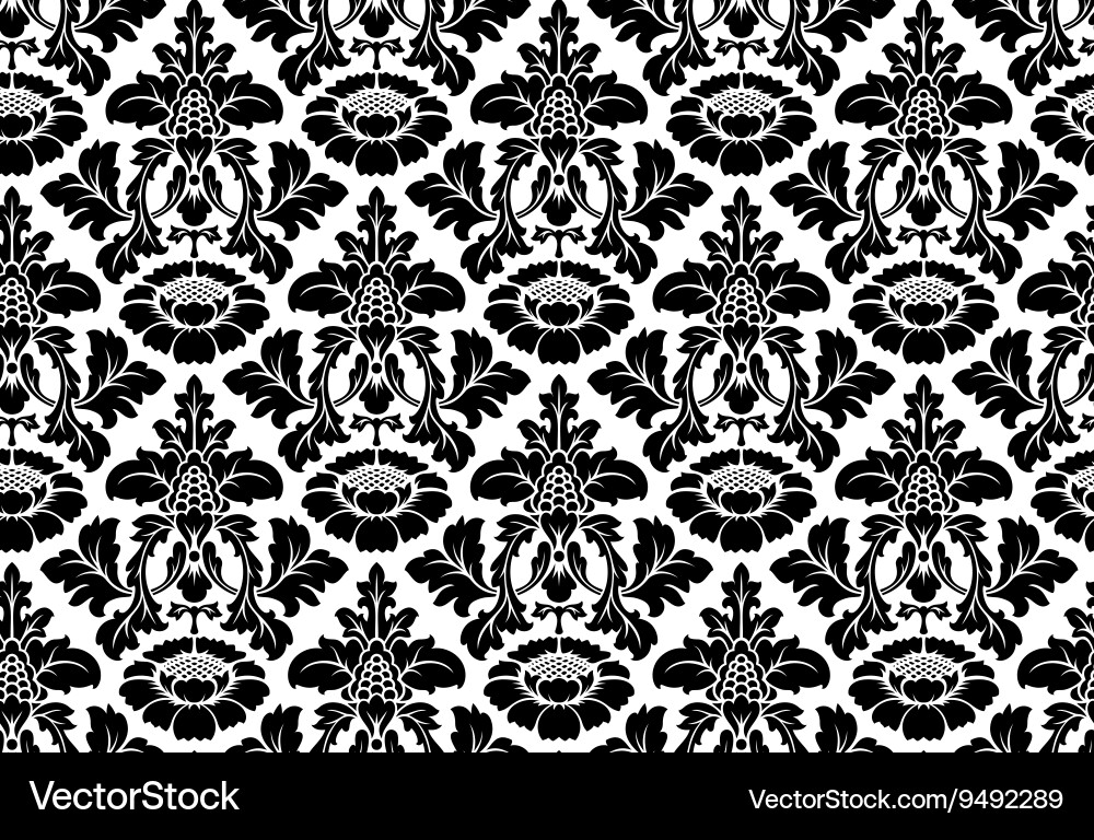 Elegant Damask Floral Pattern vector image