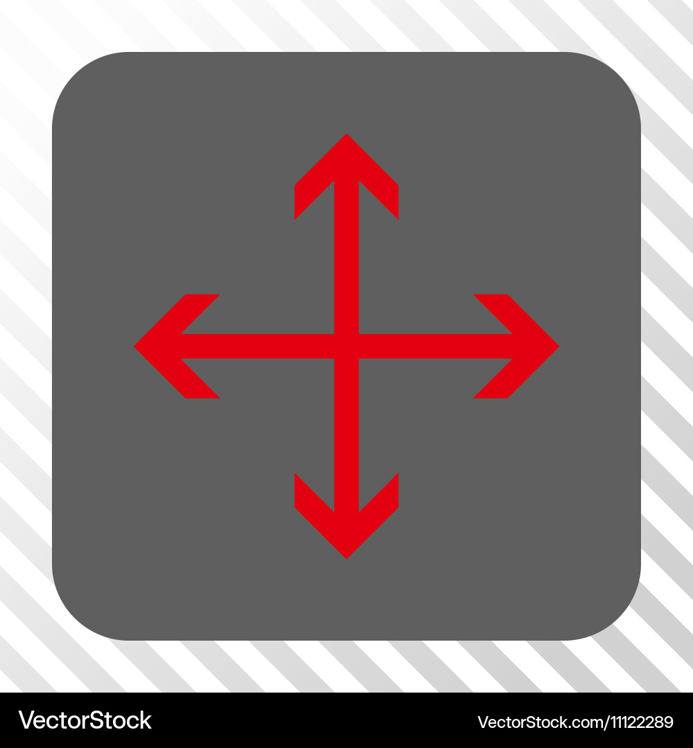 Expand arrows rounded square button vector image
