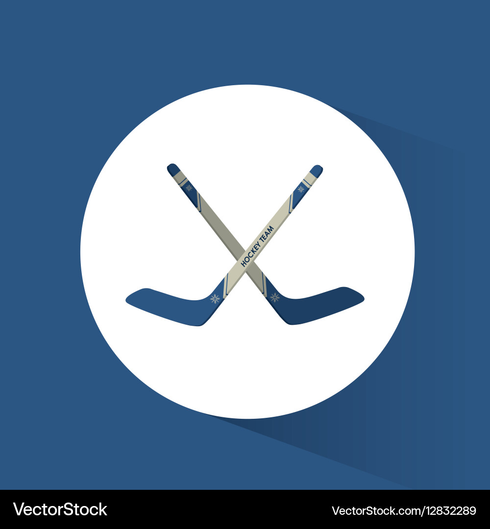 Gekreuzte Sticks Hockey blau Hintergrund Vektorbild