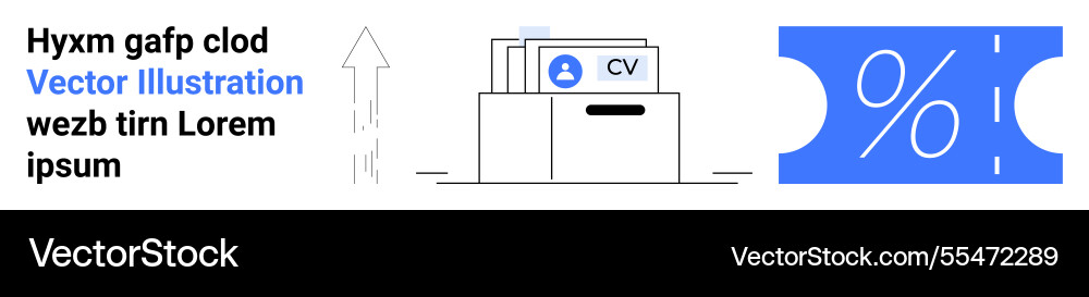 Job application process with cvs in filing cabinet Job application process with cvs in filing cabinet vector image