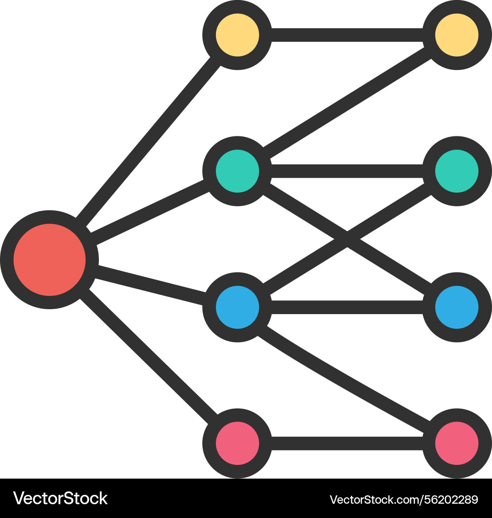Neural network outline filled icon Vector Image
