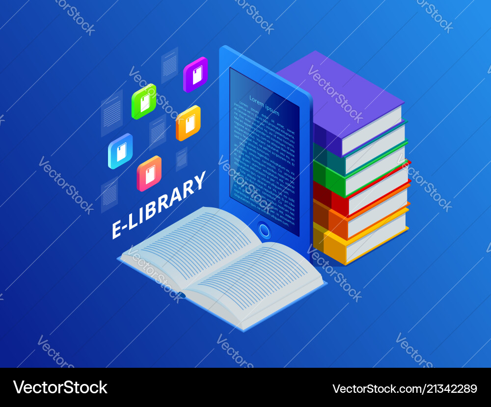 Online learn or e-book library laptop computer Online learn or e-book library laptop computer vector image