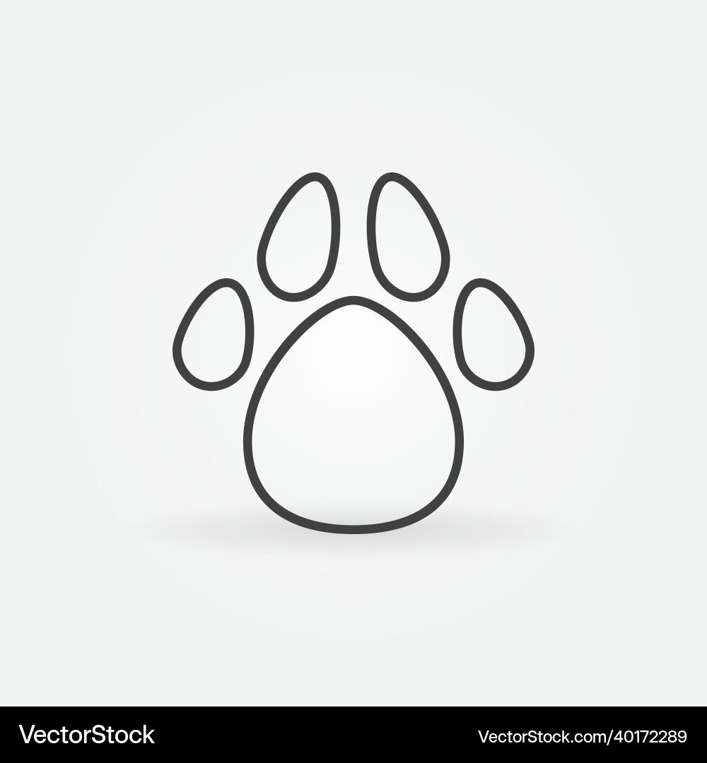Pet footprint concept icon in outline style Vector Image