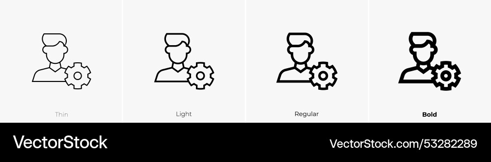 Project manager icon thin light regular and bold Vector Image