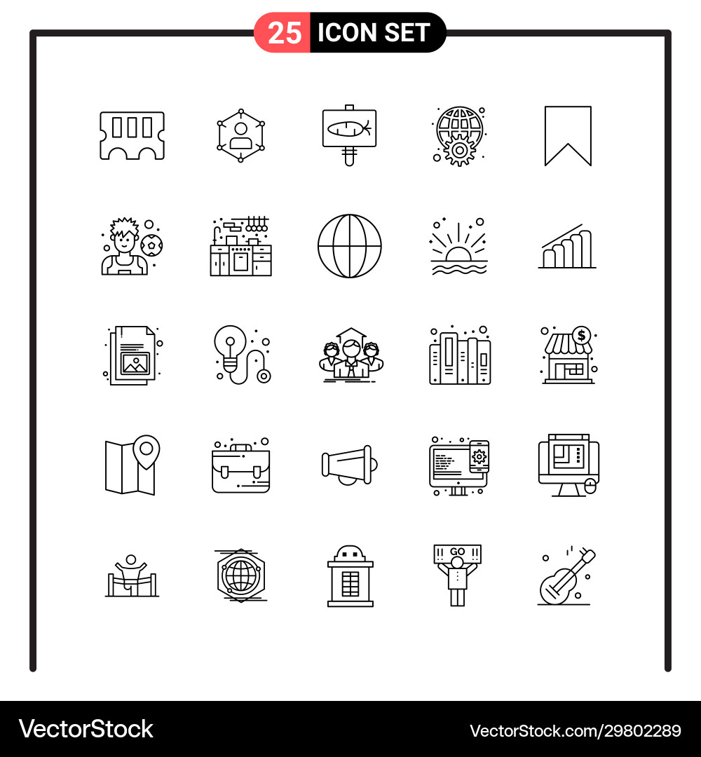 Set 25 line style icons for web and mobile Set 25 line style icons for web and mobile vector image