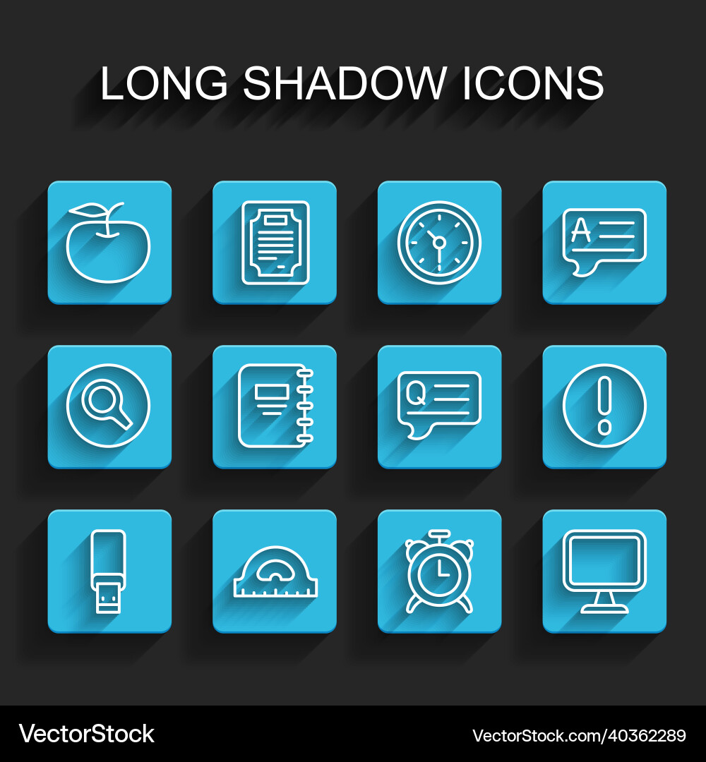 Set line usb flash drive protractor grid apple Vector Image