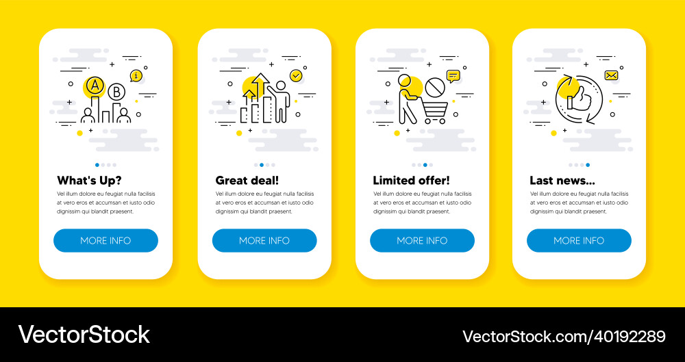 Set of ab testing employee results vector image