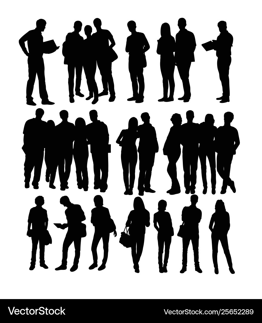Student activity silhouettes Royalty Free Vector Image