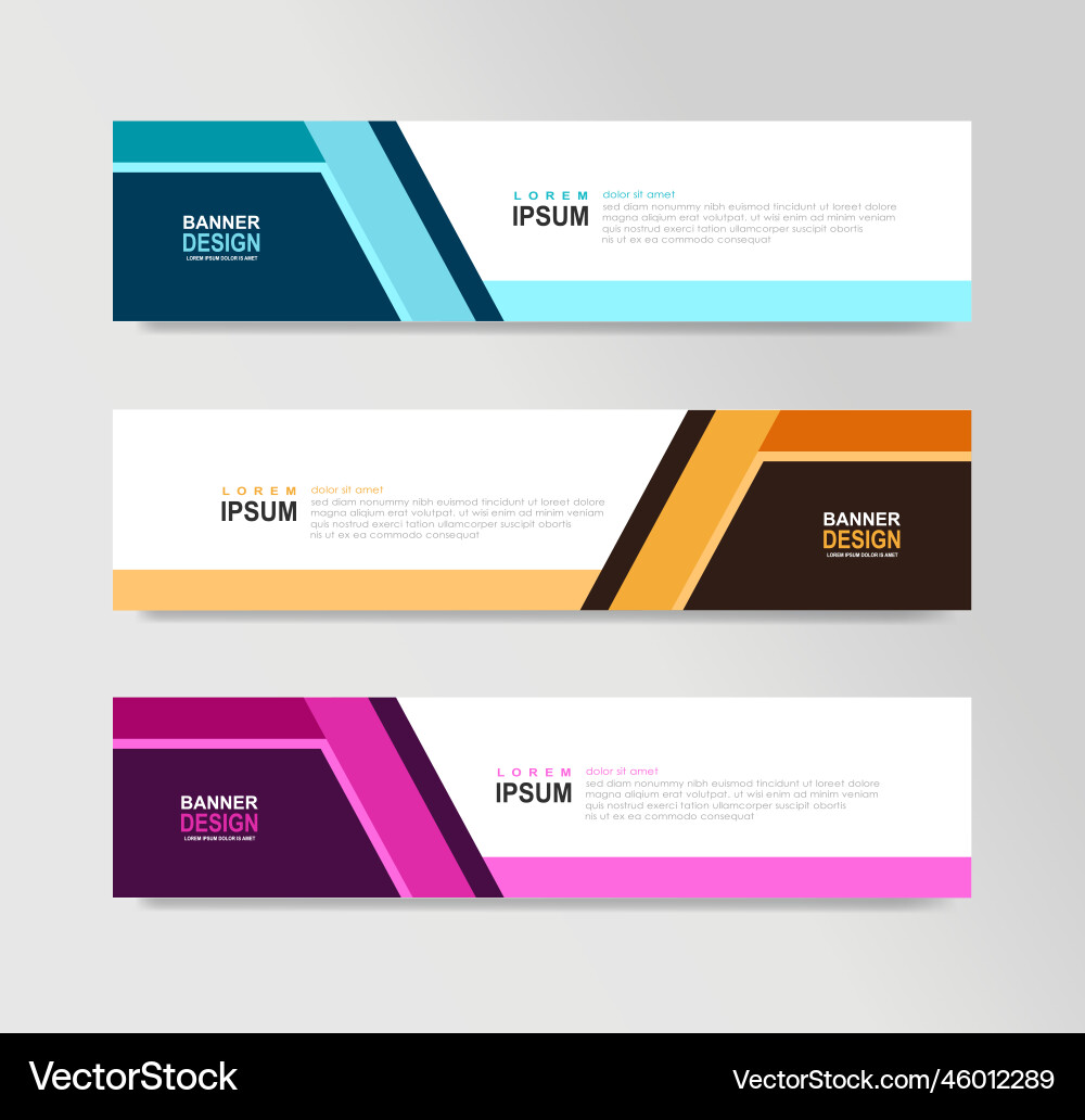 Templates of horizontal web banner website header Vector Image