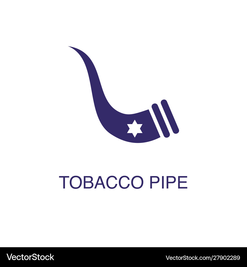 Tobacco pipe element in flat simple style on white vector image