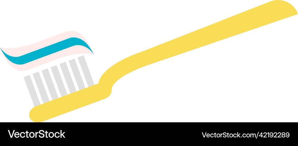 Toothbrush with toothpaste icon dental care Vector Image