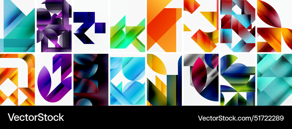 Triangles and circles abstract shapes templates Vector Image