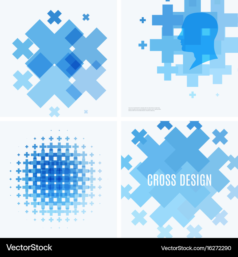 Abstract design elements with cross vector image