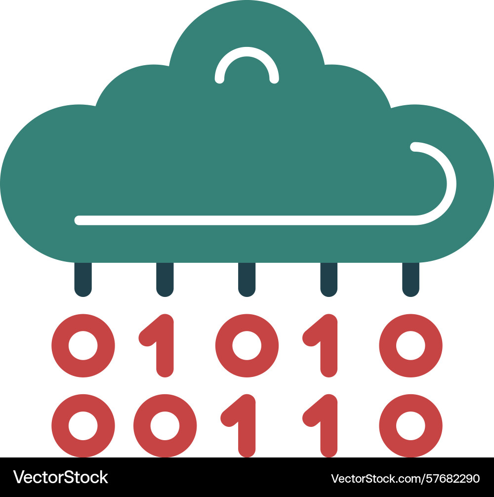 Binary code glyph multi color icon vector image