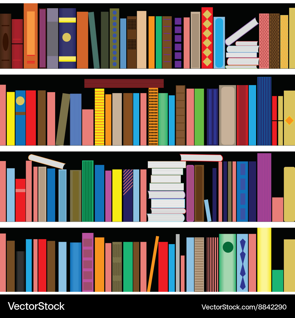Bookshelf Texture - Seamless Pattern vector image