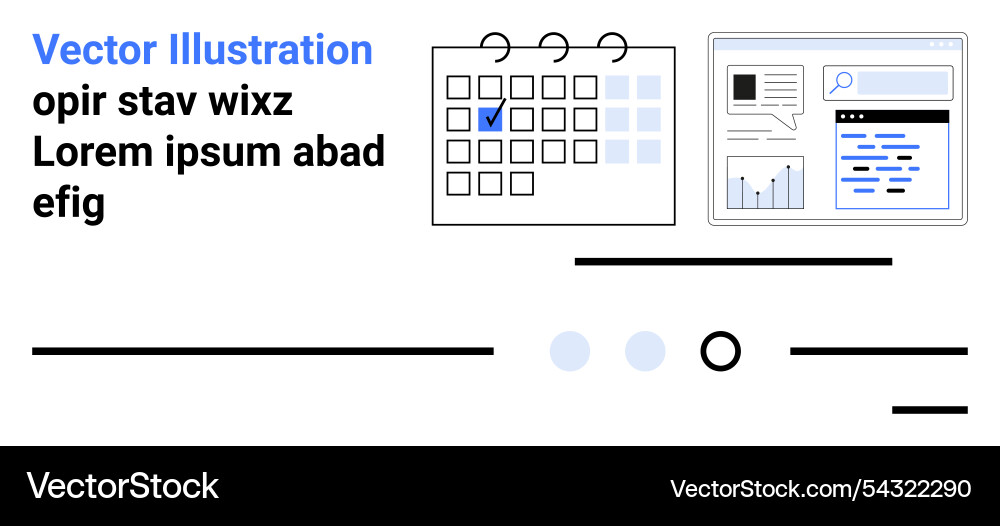 Business workflow with calendar analytics Vector Image