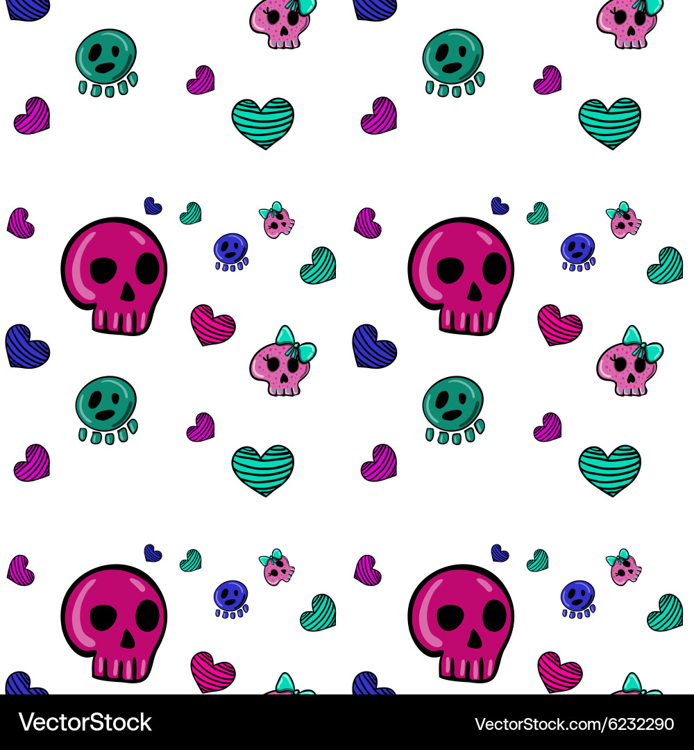 Emo style seamless pattern-2 Vector Image