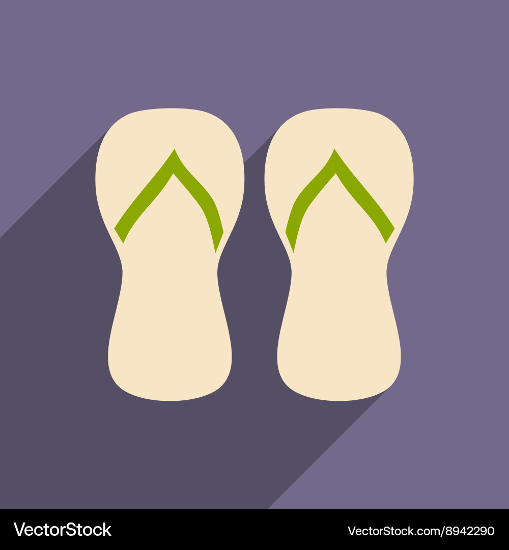 Flat with shadow icon and mobile application beach vector image