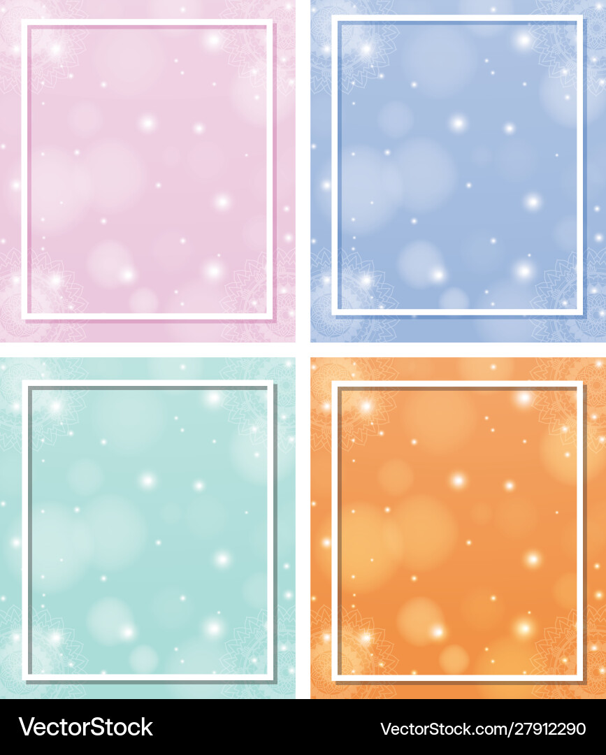 Four background templates with mandala patterns Four background templates with mandala patterns vector image