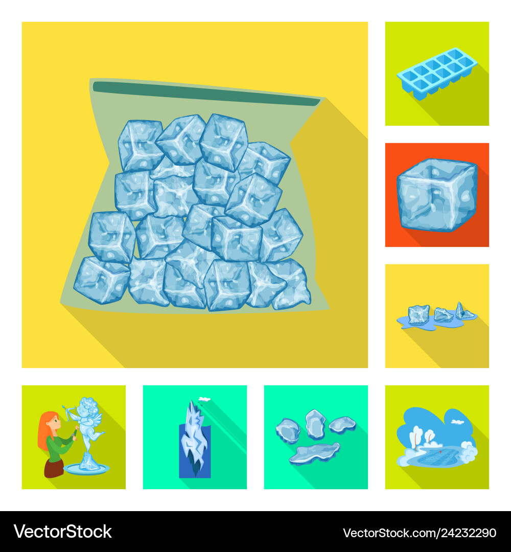 Isolated object of texture and frozen logo set Isolated object of texture and frozen logo set vector image