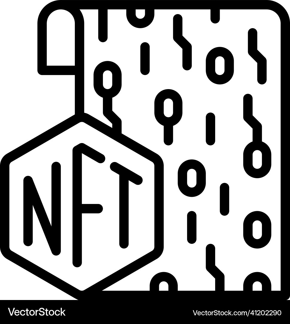 NFT Digital Token Icon vector image