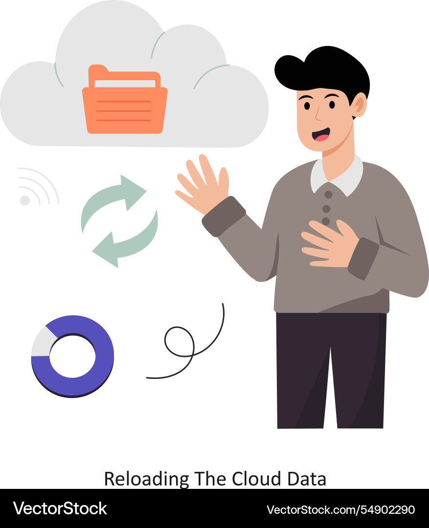 Reloading the cloud data e vector image