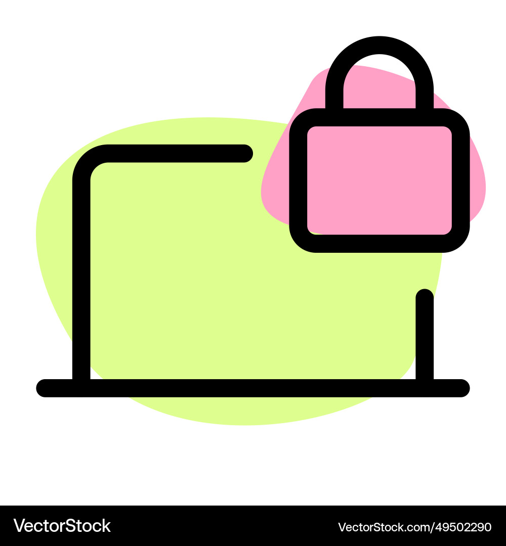 Secure laptop with built-in locking mechanism Vector Image