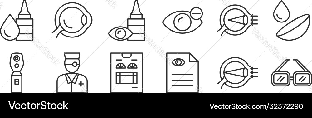 Set 12 thin outline icons such as rectangular Set 12 thin outline icons such as rectangular Vector Image