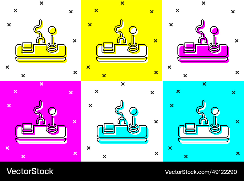 Set gamepad icon isolated on color background Set gamepad icon isolated on color background vector image