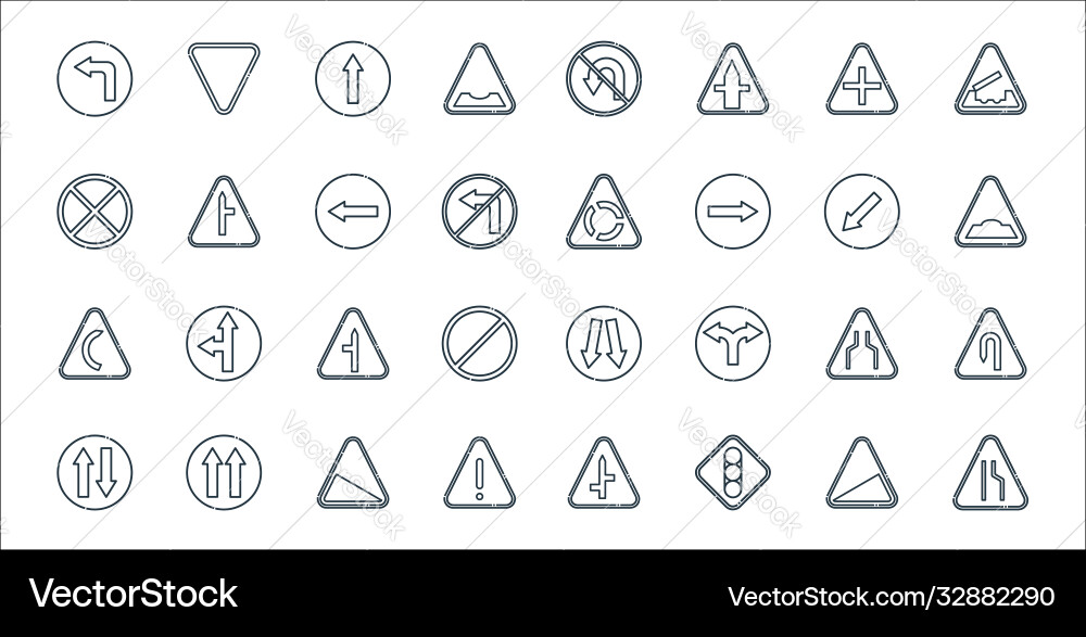 Signaling line icons linear set quality vector image