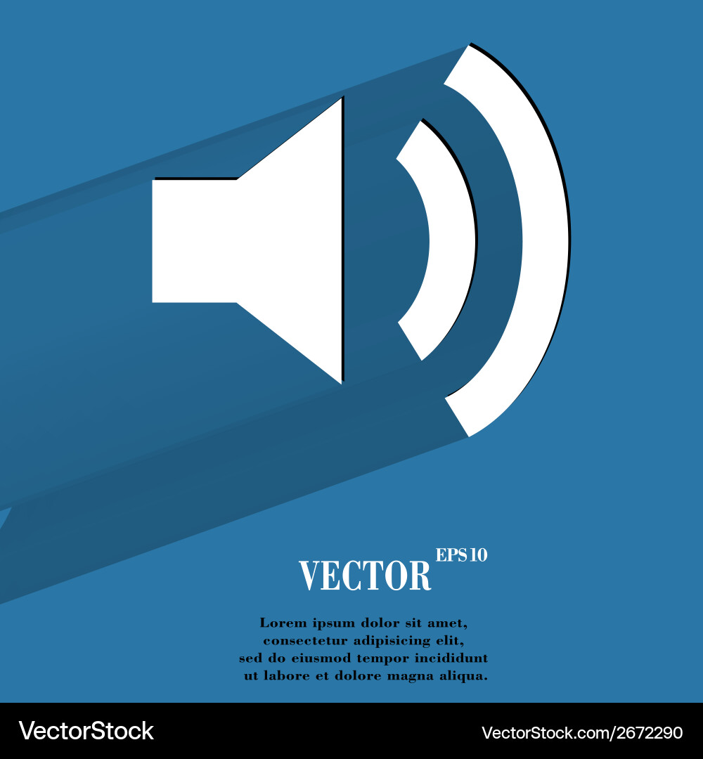 Speaker flat modern web button with long shadow Vector Image