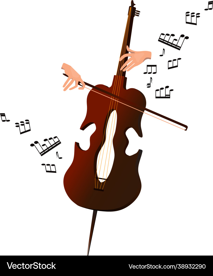 Symbolizing image a playing cello Symbolizing image a playing cello Vector Image