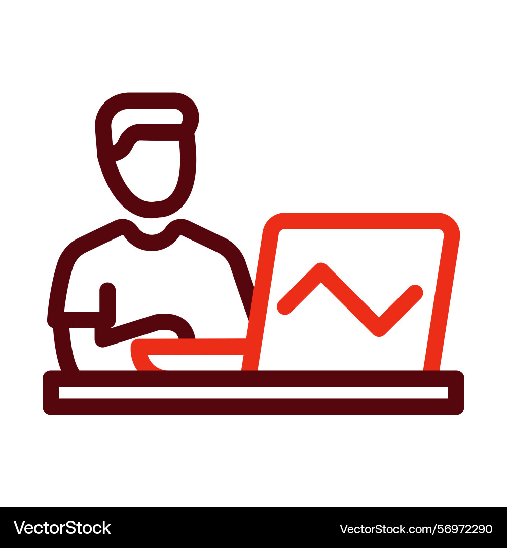 Trader thick line two color icons for personal Vector Image