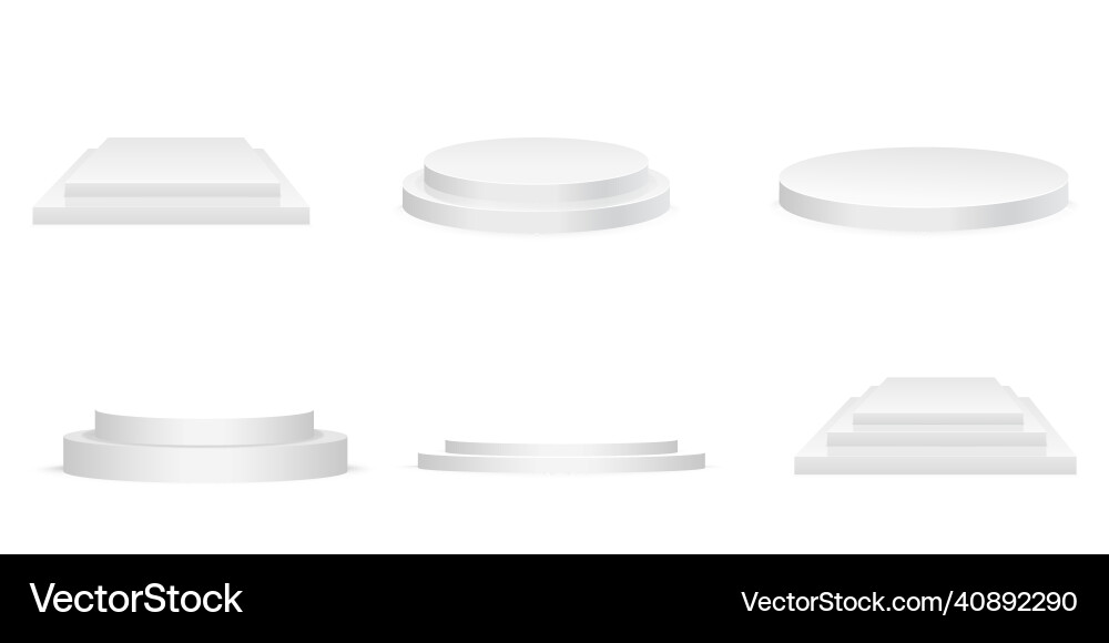 White podium round 3d empty with steps White podium round 3d empty with steps vector image