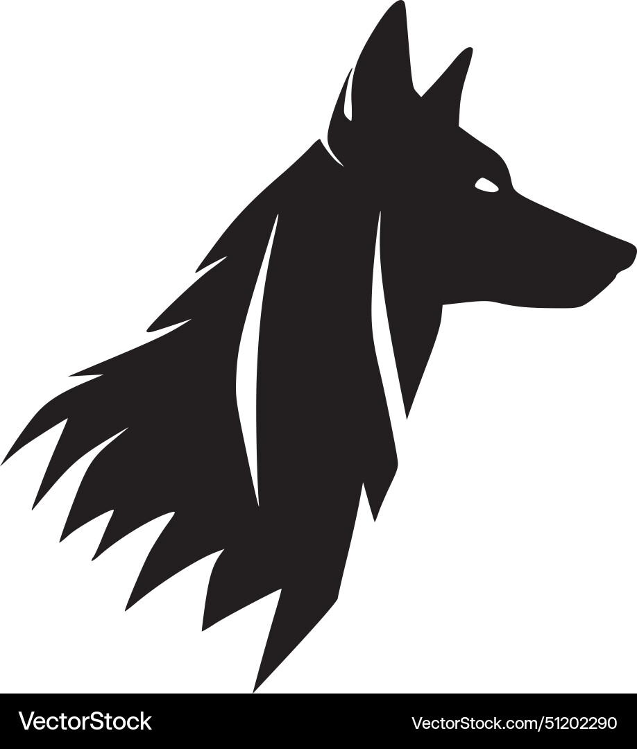 Wolf - black and white Royalty Free Vector Image