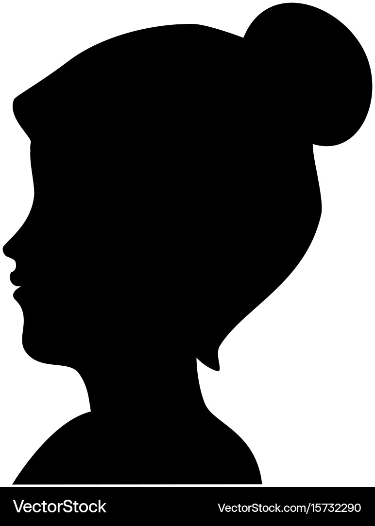 Woman head silhouette – Royalty-Free Vector | VectorStock, image size:772x1080